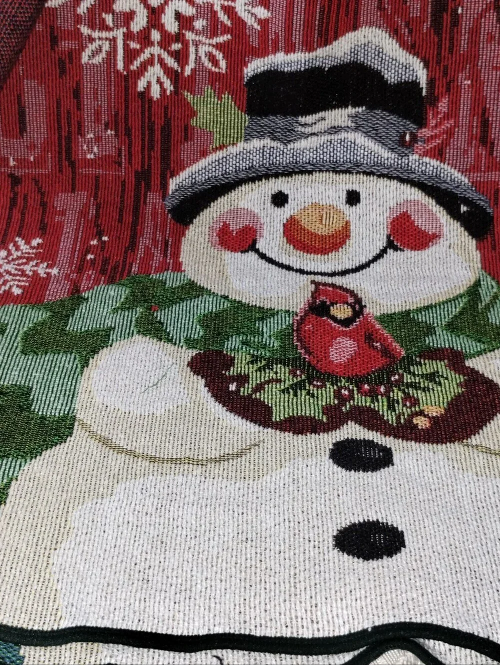 Snowman Woven Placemats Vintage / 4 Pc